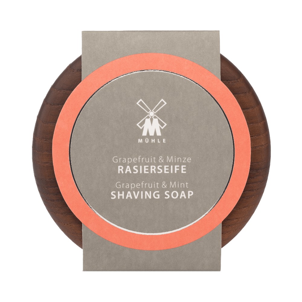 Mühle Shavecare shaving soap wood bowl grapefruit & mint (65 g) Mühle shaving soap wood bowl grapefruit mint
